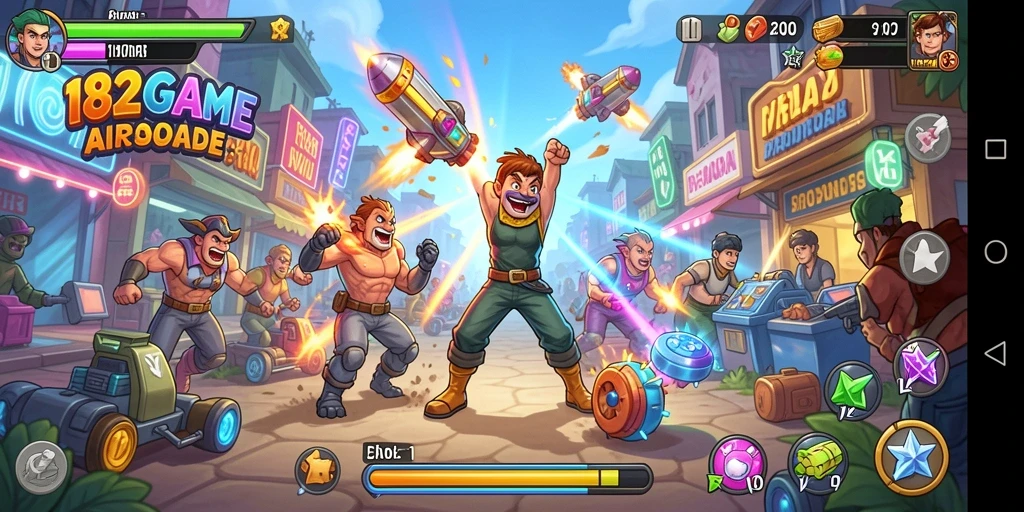 Screenshot utama <strong>182GAME</strong> menampilkan aksi cepat dari gameplay Arcade.