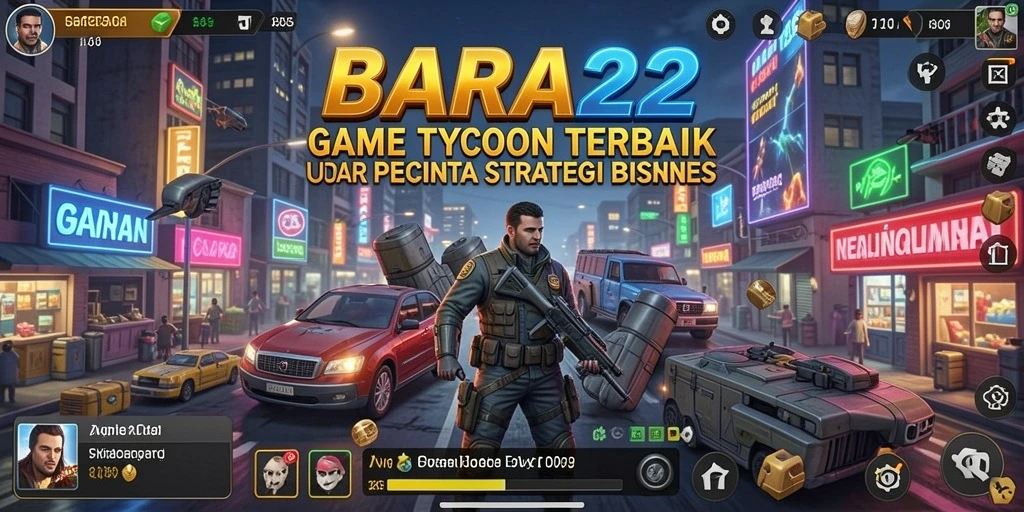 Tampilan menarik dari gameplay BARA22 di dunia bisnis.