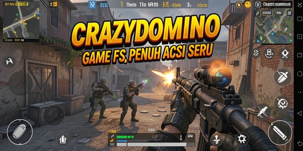 Screenshot gameplay menampilkan aksi seru di CRAZYDOMINO.