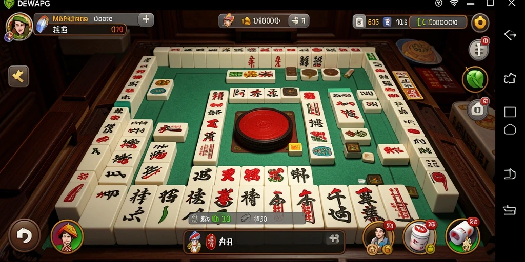 Screenshot gameplay DEWAPG yang menunjukkan aksi Mahjong yang seru.