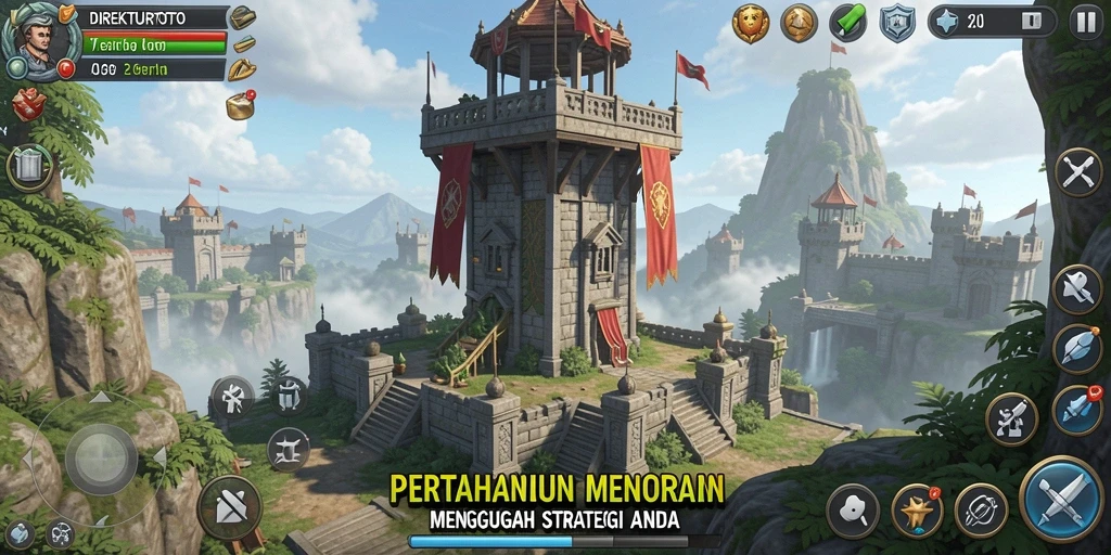 Gameplay menara pertahanan yang menegangkan dan penuh strategi.