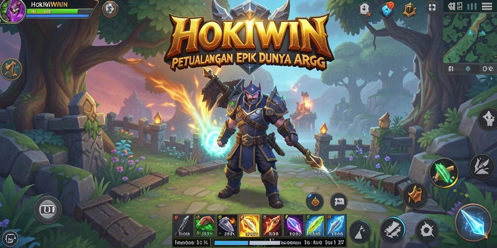 Screenshot gameplay HOKIWIN yang menampilkan pertarungan epik.