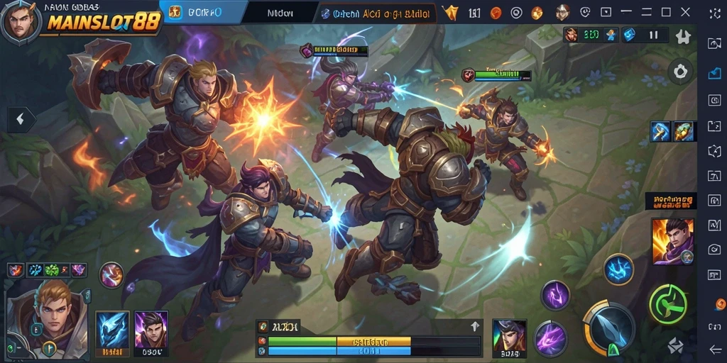 Gameplay seru MAINSLOT88 dengan pertarungan strategis antar tim.