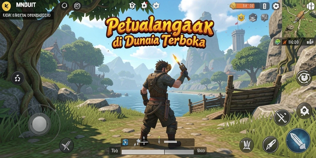Screenshot gameplay <strong>MNDUIT</strong> memperlihatkan petualangan di dunia terbuka yang menakjubkan.