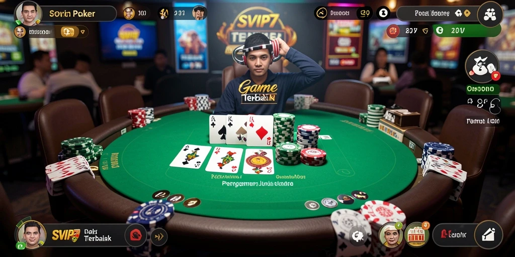 Tampilan menarik dari gameplay poker di SVIP7.