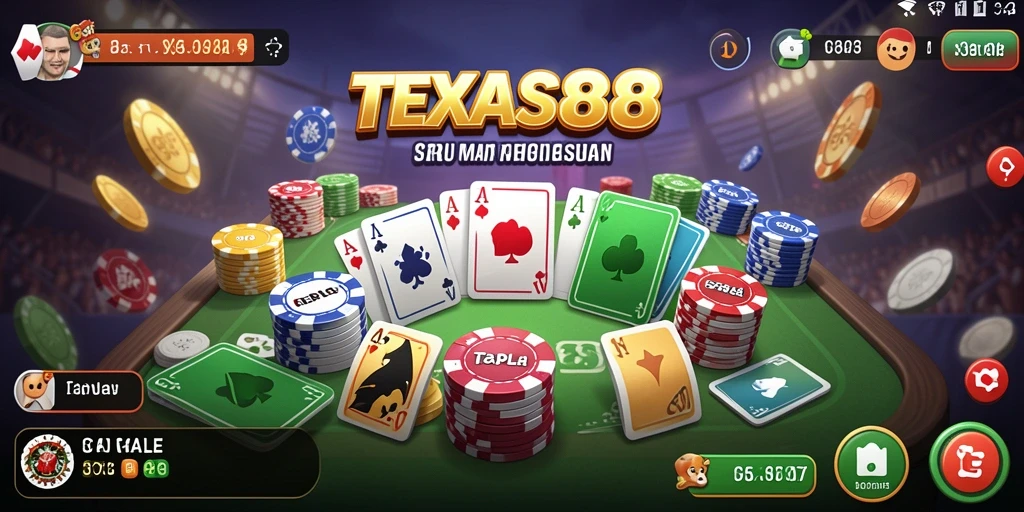 Tampilan gameplay seru dari TEXAS88 yang menggugah semangat bermain Gaple.