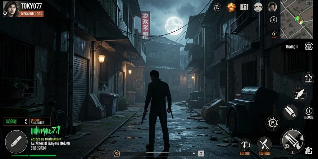 Gameplay menegangkan di TOKYO77 dengan suasana horror yang mencekam.