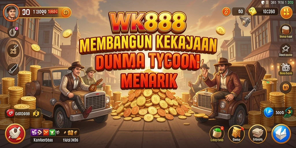 Tampilan gameplay seru dalam WK888 yang menunjukkan pengelolaan bisnis.