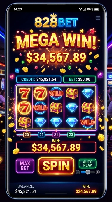 Tampilan utama aplikasi 828bet dengan menu navigasi yang jelas.